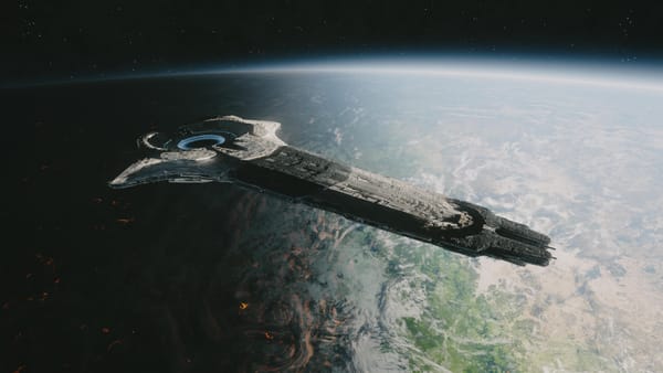 Behind the Scenes: Alien Worlds - Jumpship over a tidally locked planet